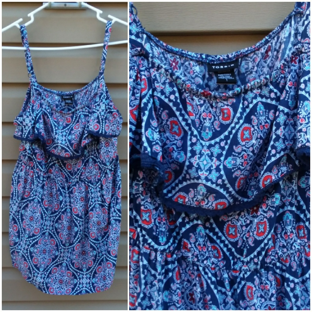 Torrid Sz 1 Blue Spaghetti Strap Sun Top
